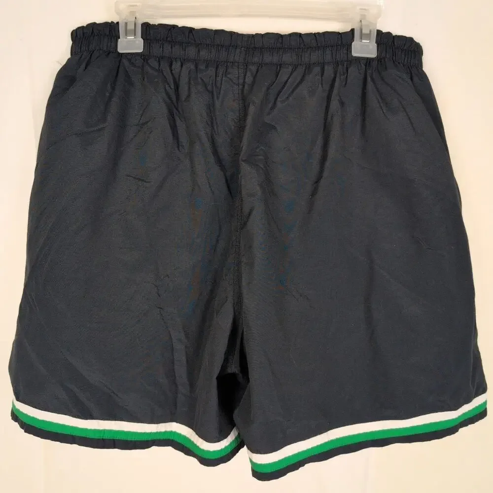Vintage Nike black green trim nylon running shorts Size XL Lined Retro Athletic